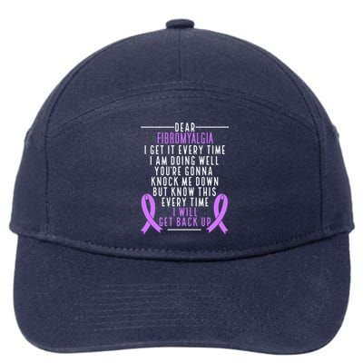 Fibro Warrior I Will Get Back Up Fibromyalgia Awareness Funny Gift 7-Panel Snapback Hat