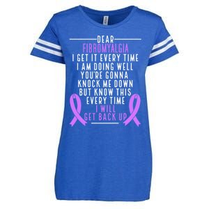 Fibro Warrior I Will Get Back Up Fibromyalgia Awareness Funny Gift Enza Ladies Jersey Football T-Shirt