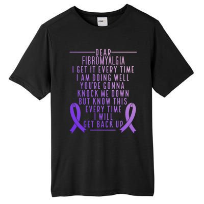 Fibro Warrior I Will Get Back Up Fibromyalgia Awareness Gift Tall Fusion ChromaSoft Performance T-Shirt