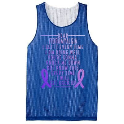 Fibro Warrior I Will Get Back Up Fibromyalgia Awareness Gift Mesh Reversible Basketball Jersey Tank