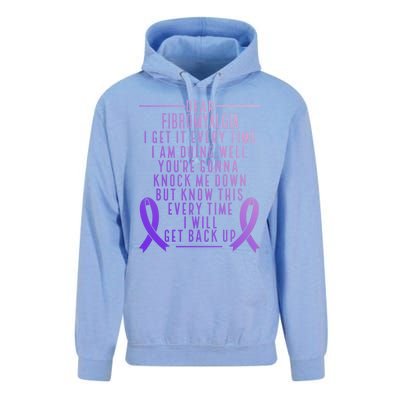 Fibro Warrior I Will Get Back Up Fibromyalgia Awareness Gift Unisex Surf Hoodie