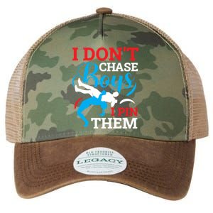 Funny Wrestling I Dont Chase I Pin Them Wrestling Meaningful Gift Legacy Tie Dye Trucker Hat