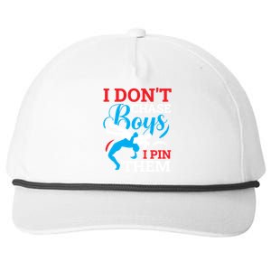 Funny Wrestling I Dont Chase I Pin Them Wrestling Meaningful Gift Snapback Five-Panel Rope Hat