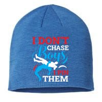 Funny Wrestling I Dont Chase I Pin Them Wrestling Meaningful Gift Sustainable Beanie