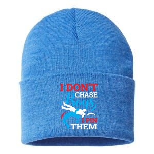 Funny Wrestling I Dont Chase I Pin Them Wrestling Meaningful Gift Sustainable Knit Beanie