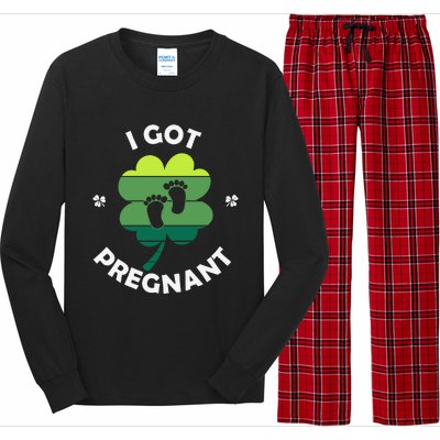 Funny Women I Got Pregnant Patricks Day Long Sleeve Pajama Set