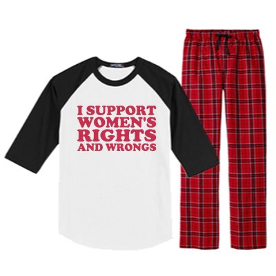 Funny Women I Support Women Wrongs Women Rights Girl Raglan Sleeve Pajama Set