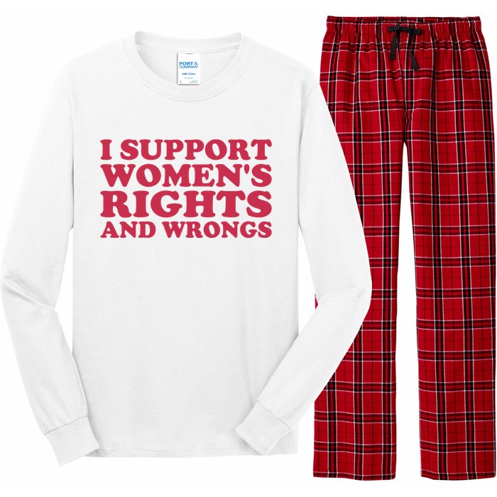 Funny Women I Support Women Wrongs Women Rights Girl Long Sleeve Pajama Set