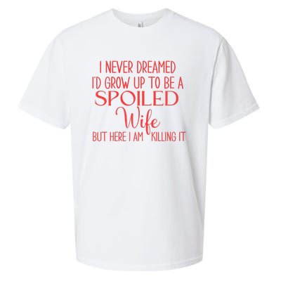 Funny Wives I Never Dreamed ID Grow Up To Be A Spoiled Wife Premium Sueded Cloud Jersey T-Shirt