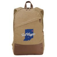 Fort Wayne Indiana In Map Cotton Canvas Backpack