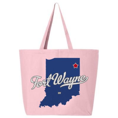 Fort Wayne Indiana In Map 25L Jumbo Tote