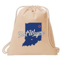 Fort Wayne Indiana In Map Drawstring Bag