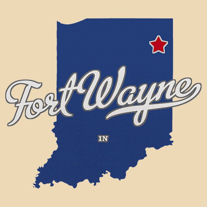 Fort Wayne Indiana In Map Drawstring Bag