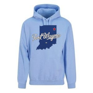 Fort Wayne Indiana In Map Unisex Surf Hoodie