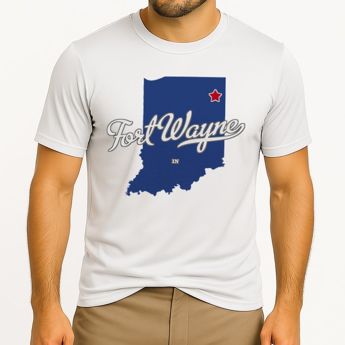 Fort Wayne Indiana In Map Cooling Performance Crew T-Shirt