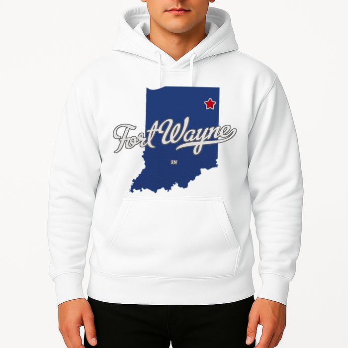 Fort Wayne Indiana In Map Hoodie