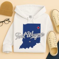 Fort Wayne Indiana In Map Hoodie