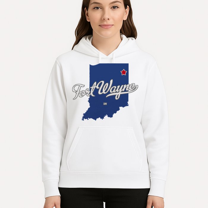 Fort Wayne Indiana In Map Hoodie