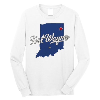 Fort Wayne Indiana In Map Long Sleeve Shirt