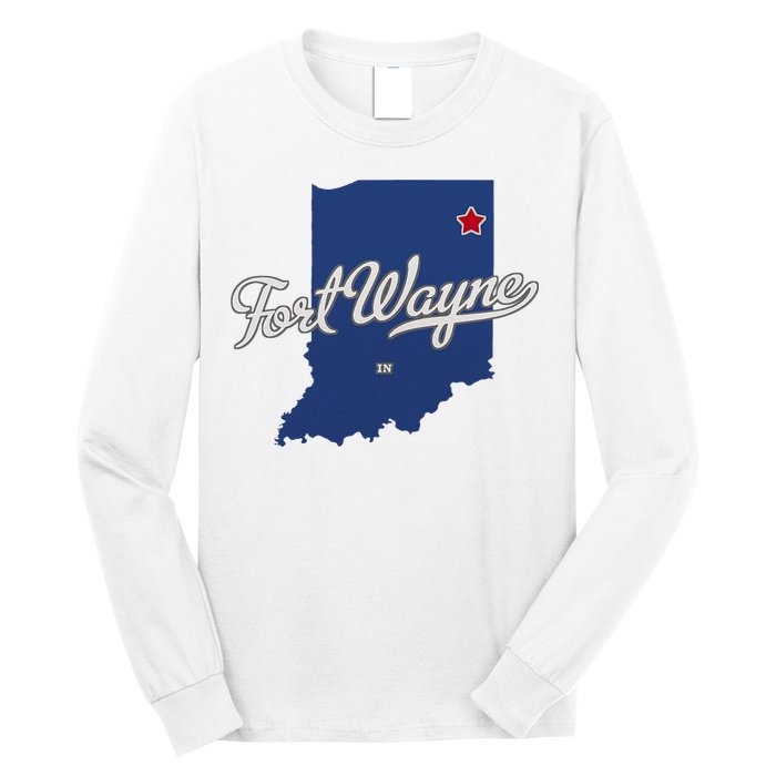 Fort Wayne Indiana In Map Long Sleeve Shirt