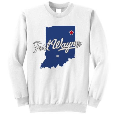 Fort Wayne Indiana In Map Sweatshirt