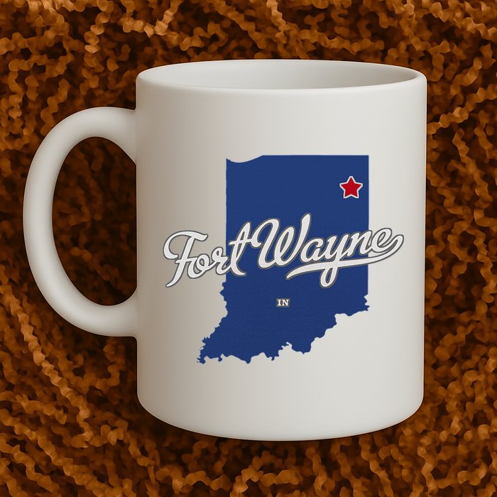 Fort Wayne Indiana In Map Mug