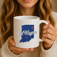 Fort Wayne Indiana In Map Mug