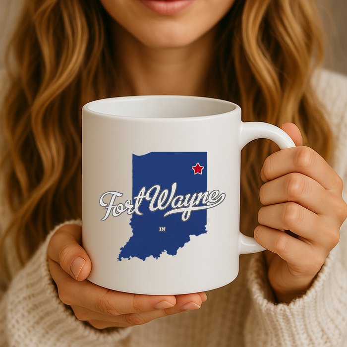 Fort Wayne Indiana In Map Mug