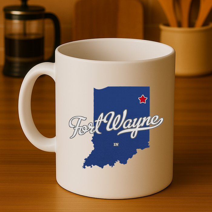 Fort Wayne Indiana In Map Mug