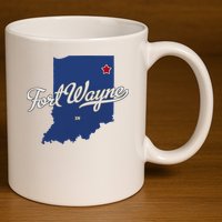 Fort Wayne Indiana In Map 11oz C Handle Ceramic Mug
