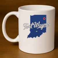 Fort Wayne Indiana In Map 11oz C Handle Ceramic Mug