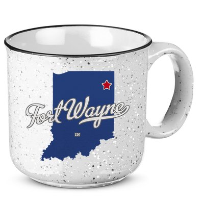 Fort Wayne Indiana In Map 15oz Campfire Ceramic Mug
