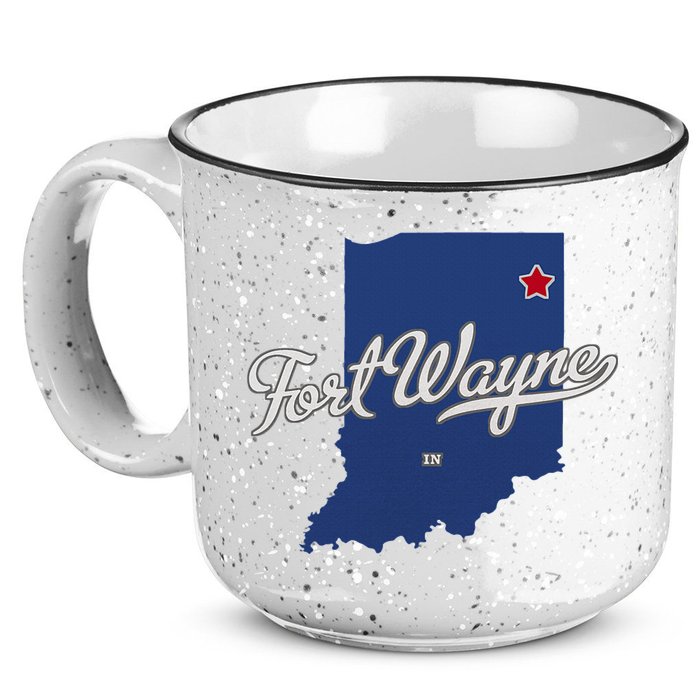 Fort Wayne Indiana In Map 15oz Campfire Ceramic Mug