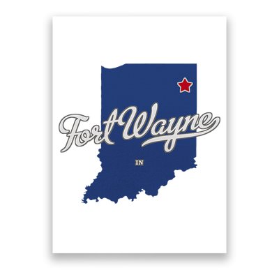 Fort Wayne Indiana In Map Poster