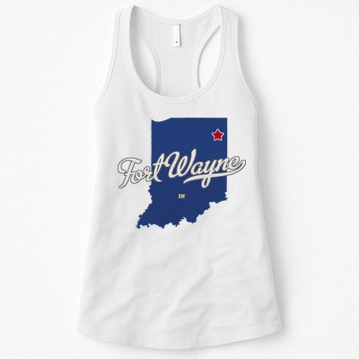 Fort Wayne Indiana In Map Womens Tank Top