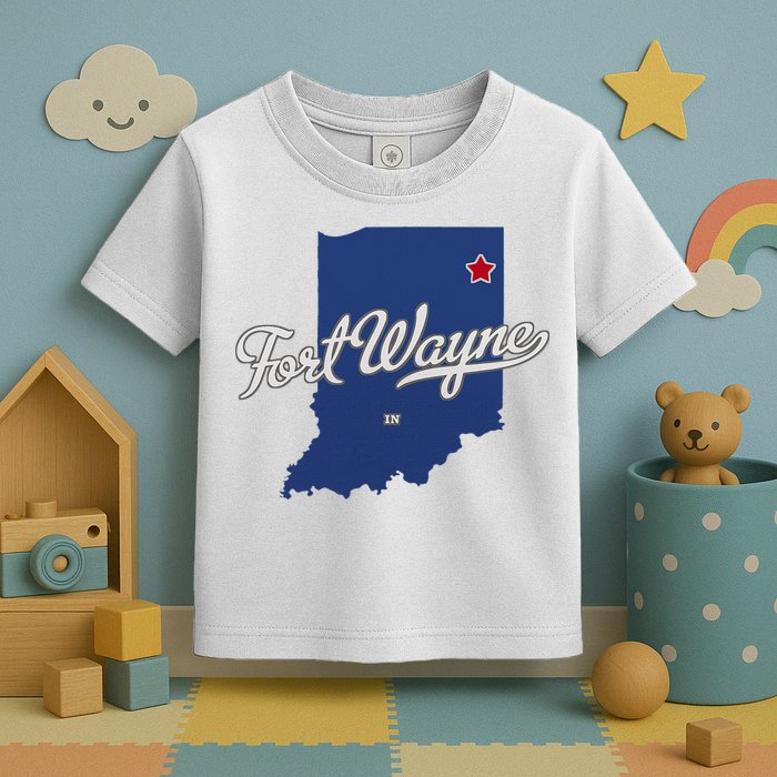 Fort Wayne Indiana In Map Toddler T-Shirt