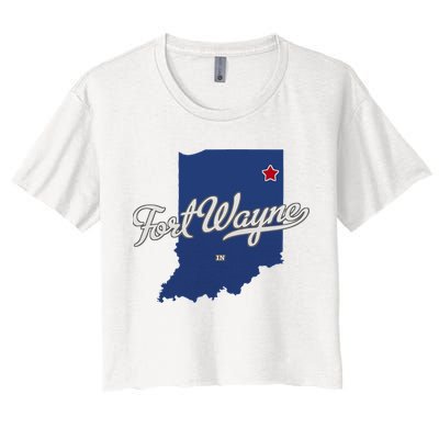 Fort Wayne Indiana In Map Women's Crop Top Tee