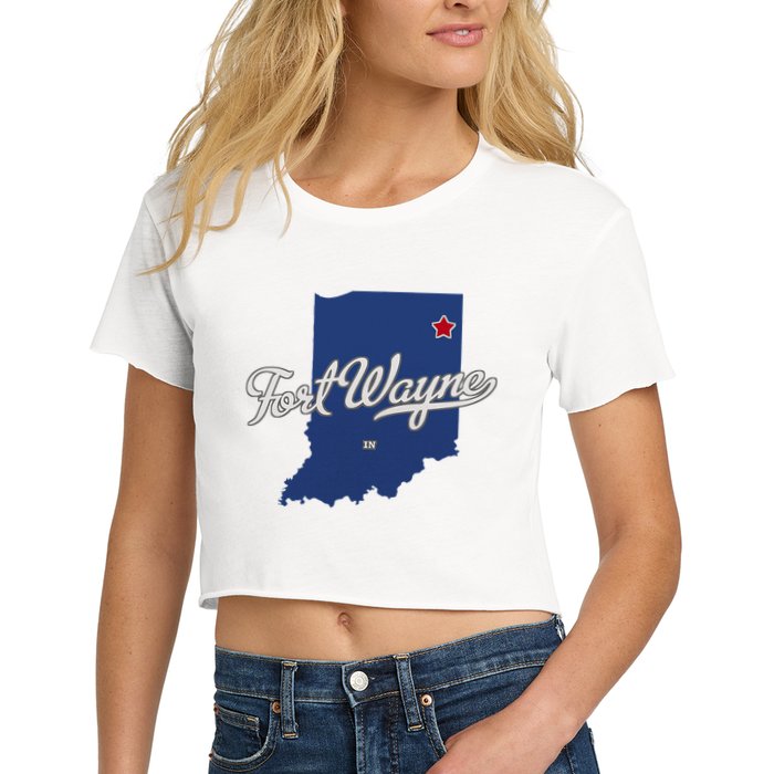 Fort Wayne Indiana In Map Women's Crop Top Tee