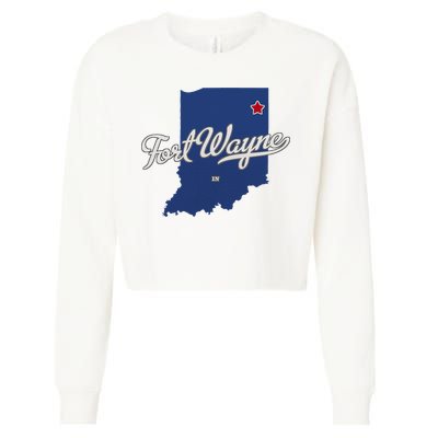 Fort Wayne Indiana In Map Cropped Pullover Crew