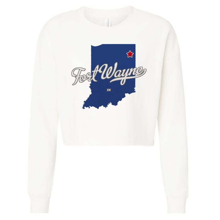 Fort Wayne Indiana In Map Cropped Pullover Crew