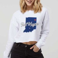 Fort Wayne Indiana In Map Cropped Pullover Crew