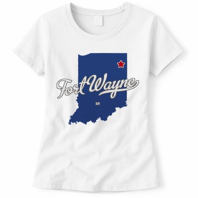 Fort Wayne Indiana In Map Womens T-Shirt