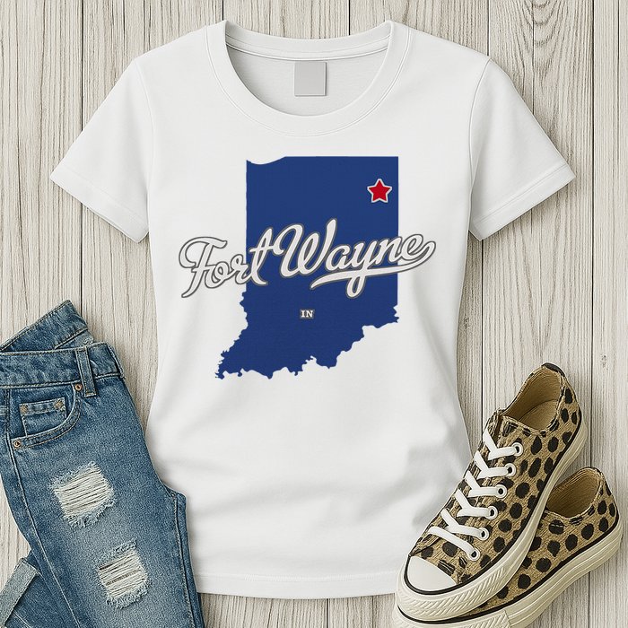 Fort Wayne Indiana In Map Womens T-Shirt