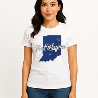Fort Wayne Indiana In Map Womens T-Shirt