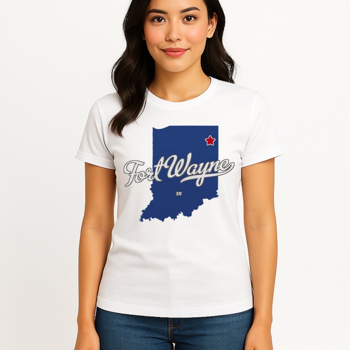 Fort Wayne Indiana In Map Womens T-Shirt