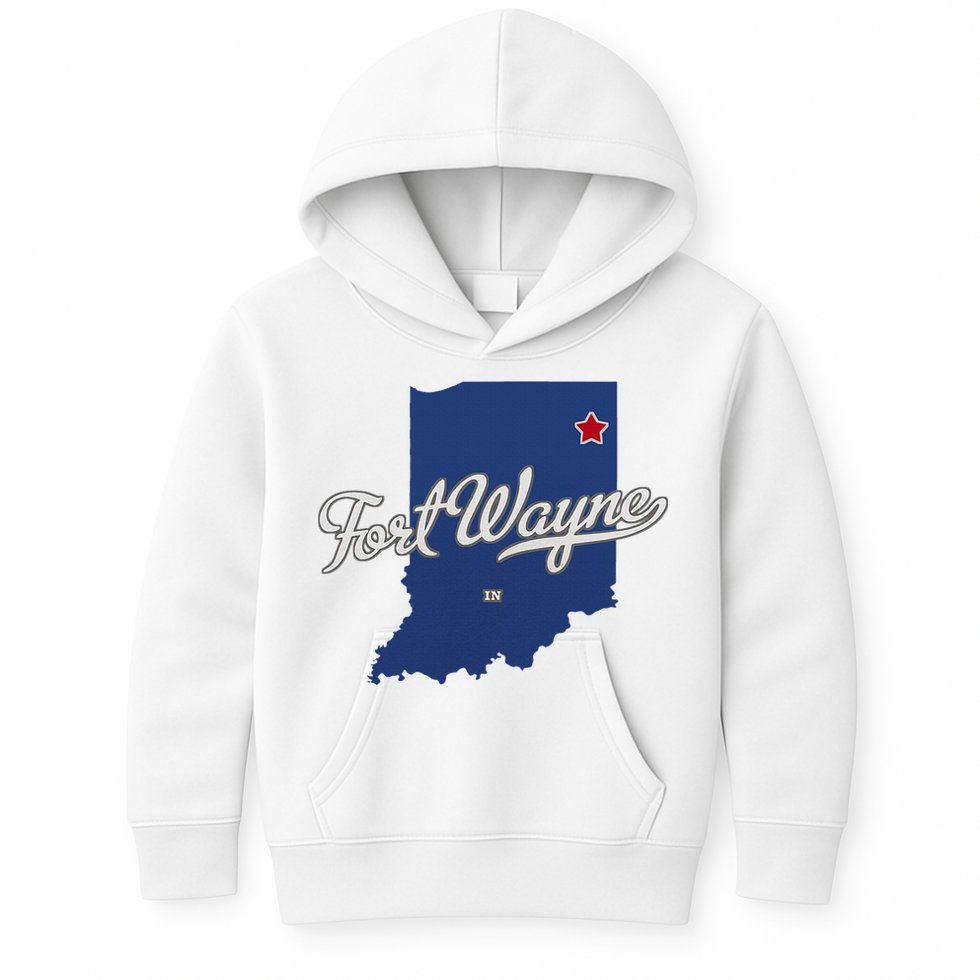 Fort Wayne Indiana In Map Kids Hoodie
