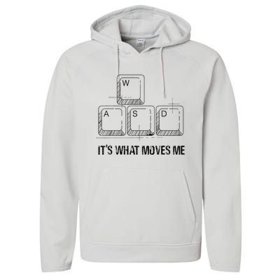 Funny Wasd Its What Moves Me Video Games Gamer Pc Gaming Performance Fleece Hoodie