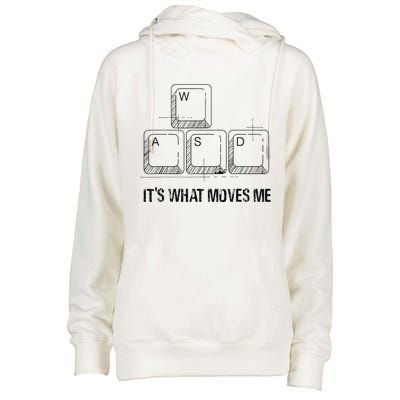 Funny Wasd Its What Moves Me Video Games Gamer Pc Gaming Womens Funnel Neck Pullover Hood