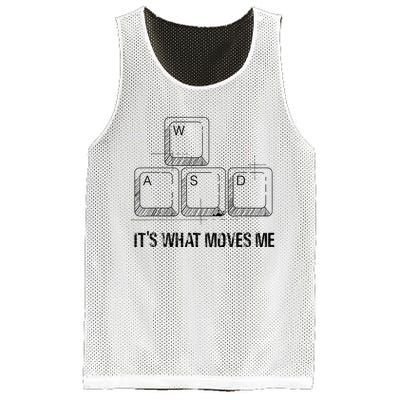 Funny Wasd Its What Moves Me Video Games Gamer Pc Gaming Mesh Reversible Basketball Jersey Tank