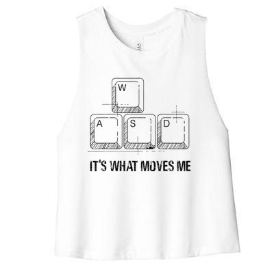 Funny Wasd Its What Moves Me Video Games Gamer Pc Gaming Women's Racerback Cropped Tank